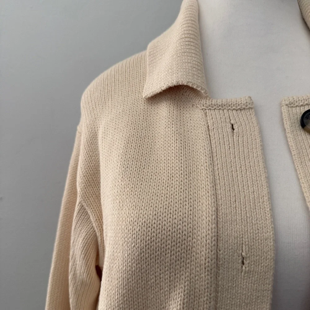 Everlane The Cotton Chore Sweater Jacket White Base - Size XS